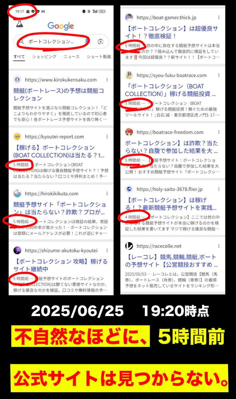 ボートコレクションの情報検索結果